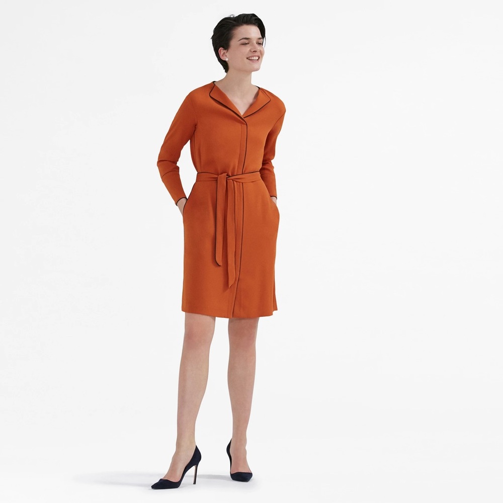 MMLaFleur Lola Dress, burnt sienna + galaxy blue, size XL